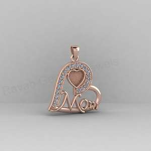 Colgante de Plata Maciza 925 de 6mm con Corazón y Bisel Liso para Mamá, Engaste de Cabujón con Relleno de Resina de Diamante CZ, Fornituras de Joyería DIY - Product Image 5