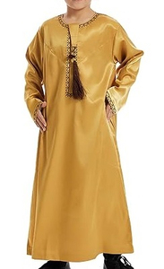 Latest Design Silk Made Cotton Kids <b>Thobes</b> Jubbah Islamic Clothing Robes Long Oversized Kids Solid <b>Thobes</b> with OEM Services - Product Image 3