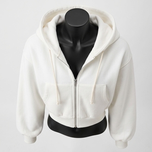 Hoodies courts pour femmes de haute qualité, faits sur mesure, en coton 100 %, légers - Product Image 4