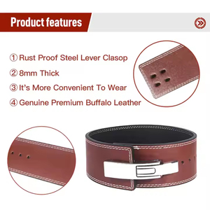 ZOTO trending Lever Powerlifting <b>Belt</b> Extra Thick Leather Gym <b>Belt</b> for Deadlift Squat & Cross Training OEM Fitness Gear - Product Image 4