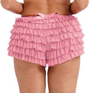Culotte sexy à volants à plusieurs niveaux pour femmes taille basse culotte de citrouille short de sécurité en dentelle Sweet Victorian Bloomers Clubwear Hot Shorts - Product Image 2