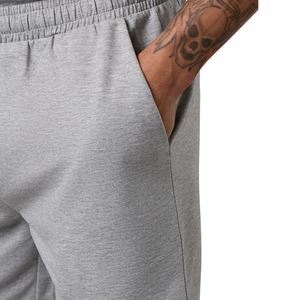 Pantalones Cortos Deportivos de Felpa de Algodón Gris Jaspeado para Hombre, Cintura Elástica, Suaves al Tacto, para Entrenamiento, Fitness, Casual, Descanso y Actividades - Product Image 2