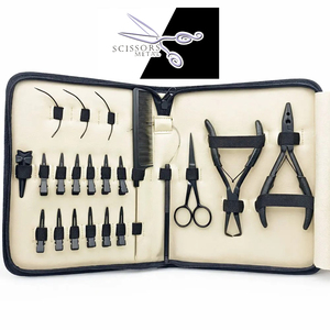 Gold Stainless Steel Strong Hold <b>Hair</b> <b>Extension</b> Pliers Kit Non Slip Grip Tools Micro Loop Weave <b>Braiding</b> Set Zipper Case - Product Image 5