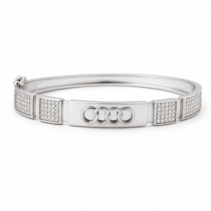 925 Sterling <b>Silver</b> Cubic Zirconia Bracelet High Polish Modern <b>Mens</b> Unisex ID Bar Link Chain <b>for</b> Wedding Party Daily Wear Gift - Product Image 1