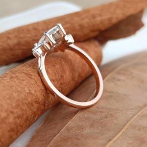 Anillo de Moissanita con Corte Marquesa Holandesa y Racimo de Piedras Preciosas para Mujer, Plata 925 Original con Baño de Oro, Regalo Fino para Enamorados - Product Image 6