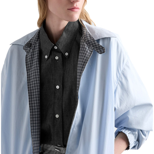 Camisa de chambray holgada personalizada para mujer, estilo workwear, streetwear, con botones, top de invierno, moda OEM, Y2K, marca privada OEM - Product Image 5
