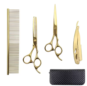 Tijeras de Corte de Pelo Profesionales de Acero Inoxidable de Alta Calidad, Color Negro Dorado, para Barbería, de Ariston International - Product Image 2