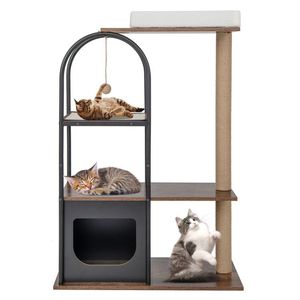 Árbol para Gatos con Plataforma Superior y Cama, 47 Pulgadas de Alto, Estructura Metálica, Rascador para Gatos - Product Image 3