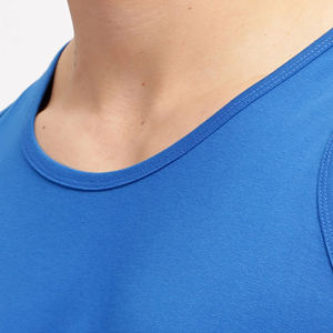 Débardeur sans manches bleu pour homme, col rond, séchage rapide, couleur unie, vêtement décontracté, matière en polyester tricoté - Product Image 3