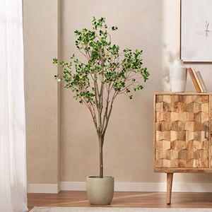 59-Inch <b>Artificial</b> Milan Leaf Bonsai for Home Bedroom Living Room Decor Durable <b>Artificial</b> <b>Tree</b> Plants - Product Image 5