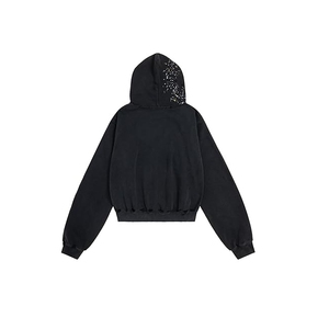 Sudadera con Capucha Negra Extra Grande con Detalle de Pedrería, Unisex, Informal, Transpirable, Ecológica, de Forro Polar, para Invierno, Estilo Urbano - Product Image 3