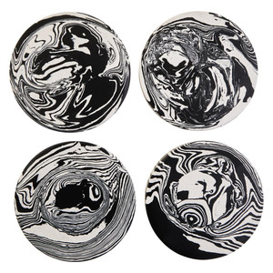 Premium Marble Pattern Engineered Stone <b>Coaster</b> <b>Set</b> with Gold Holder Decorative Coffee Tea Cup <b>Coasters</b> Gift <b>Set</b> - Product Image 3
