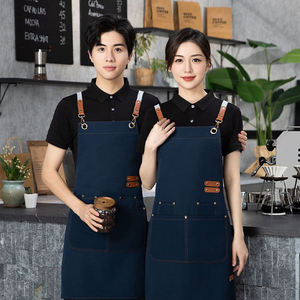 ผ้ากันเปื้อนช่างทำผมแบบมืออาชีพ ผสมผ้าลินิน ปรับขนาดเอวได้ ดีไซน์ไขว้หลัง มีกระเป๋า พกพาสะดวก กันน้ำ สำหรับร้านตัดผม - Product Image 6