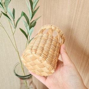 Wholesale price <b>wraps</b> for cups water hyacinth glass cover natural colored glassware tumbler holder - Product Image 6