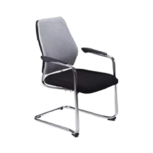 Chaise de visiteur de bureau confort moderne avec dossier en maille chromée et siège rembourré noir pour l'école ou le bureau à domicile - Product Image 1