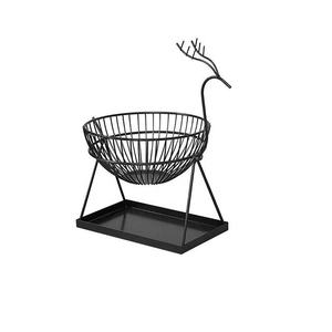 Tazón de fruta en forma de Reno para decoración navideña, bandeja inferior de vajilla, utensilios de cocina metálicos de alta calidad para el hogar y los hoteles - Product Image 4