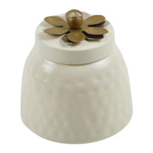 Painted Theme Storage Canister High Quality Container Jar With Wooden <b>Lid</b> For Kitchen Round Shape <b>Decorated</b> Sugar Pot - Product Image 2