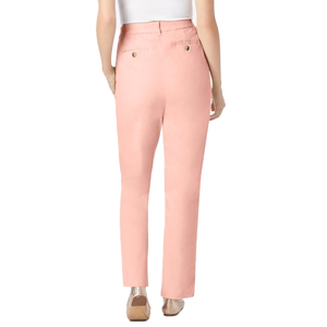 Pantalon chino femme grande taille, couleur unie, design confortable et tendance, coupe ajustée, idéal pour le bureau. - Product Image 4
