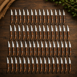 Factory Direct Best Price Folding Pocket Knife Carbon Steel Blade Wooden Handle Everyday Carry Camping Survival Knife OEM ODM - Product Image 1