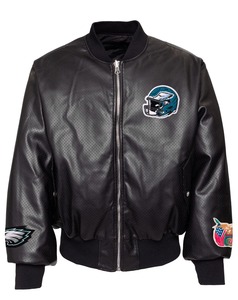 Chaqueta Bomber Reversible de Cuero For Philadelphia for X Collage - Resistente al Viento y Ecológica para un Estilo Urbano - Product Image 4