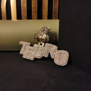 Colgante con Nombre de Osito de Peluche con Diamantes |   Joyería Hip Hop Personalizada - Product Image 4