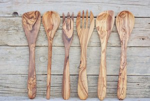 Juego de Utensilios de Cocina de Madera de Olivo, 6 Piezas, para Cocinar y Servir - Product Image 3