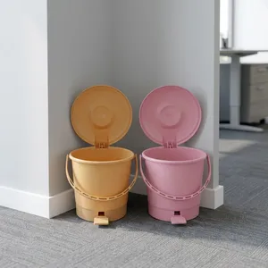 Poubelle ronde en plastique de taille moyenne 12L avec pédale, design détachable, pour la maison ou la cuisine NDURO - Product Image 1