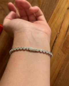 Bracelet tennis classique tendance avec diamants ronds, personnalisable de 1,5 mm à 4 mm, en or massif 14 carats, cultivés en laboratoire, bijoux unisexes pour usage quotidien - Product Image 4