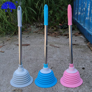 Set di stantuffo per WC ad alta pressione con manico lungo per scarico e scopa per bagno - Product Image 1