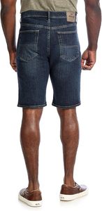 Shorts en jean délavé foncé pour homme, coupe droite, taille mi-haute, décontracté, été, coton respirant avec poches - Product Image 2