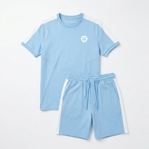 Everyday Comfort Men T-Shirt And Shorts <b>Set</b> Lightweight Two Piece Clothing Perfect For Casual Styling And Daily Movement - Product Image 1