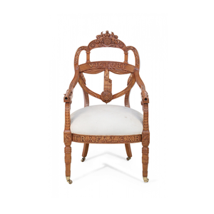 Fauteuil classique de style mid-century avec hauteur réglable, fabriqué en teck massif, coussin moelleux, finition brune, pour salon, utilisation en intérieur - Product Image 2