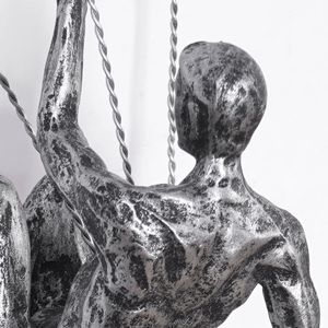 Arredamento da parete in resina da uomo in argento industriale 3 pezzi per soggiorno e ingresso - Product Image 3