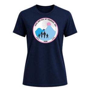 Camiseta de Cuello Redondo con Parche Bordado del Escudo de Jack & Jill de la Marina, Manga Corta, Diseño Circular en el Pecho, Ligera, Informal y Deportiva - Product Image 1