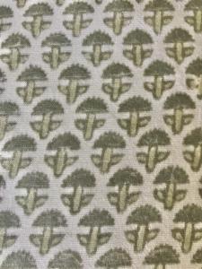 Tela de algodón estampada a mano – Motivo Buti en toda la superficie |   Tela Textil India Natural Verde Oliva para Prendas de Vestir - Product Image 2