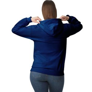 <b>Navy</b> Blue Womens Pullover Hoodie Long Sleeve Fleece Sweatshirt Kangaroo Pocket Casual Customized Logo Wholesale Hooded <b>Top</b> - Product Image 2
