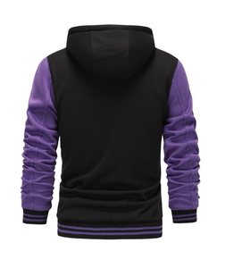 Men's Black for Hooded Sweatshirt Regular Fit Solid Color Casual Fleece 100% Cotton 370g Autumn Wear Pockets Button Design - Product Image 2