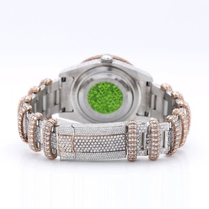 Reloj Mecánico Iced Out con Moissanita, Esfera con Números Romanos en Dos Tonos, Brazalete de Acero Inoxidable con Diseño de Serpiente, Reloj de Pulsera de Lujo para Hombre - Product Image 4