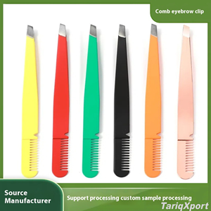 Factory Outlet All-In-One Eyebrow Tweezers Comb Eyebrow Trimmer Eyelash Curler <b>Beard</b> Pincers Hair for Beauty <b>Care</b> - Product Image 5