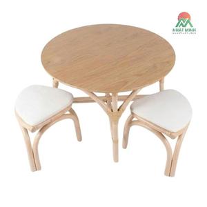 Nhat Minh Children's Rattan <b>Table</b> And <b>Chair</b> Set Round Rustic Eco-Friendly <b>Dining</b> Furniture For Kids .<b>foldable</b> - Product Image 2