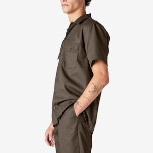 Conjunto de Ropa de Trabajo Unisex de Color Sólido, Camisa de Manga Corta y Pantalones de Viscosa/Poliéster, Transpirable, Ecológico, de Secado Rápido, Estilo Casual de Primavera - Product Image 3