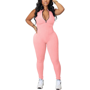 Mono Deportivo Sin Mangas para Mujer, Elástico y Ajustado, Ropa Deportiva de Una Pieza, Traje de Entrenamiento de Longitud Completa para Gimnasio, Yoga - Product Image 1