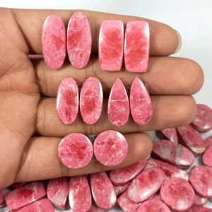 Vente en gros de paires de thulite rose, pierres précieuses naturelles, cabochons, pierres facettées, cristal, fournisseur en vrac, exportation Inde - Product Image 1