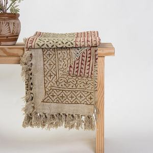 Hand Block Cotton Printed Custom Print Blanket Sofa Couch 100% Cotton Luxury <b>Throws</b> for Home Decor - Product Image 1