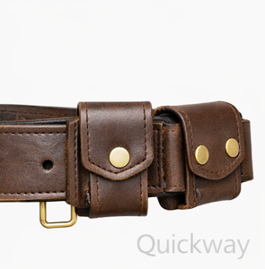 Ceinture à bandoulière en cuir véritable marron avec sangle – Accessoire de tenue formelle réglable pour les événements et le quotidien - Product Image 6
