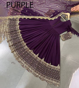 Vestido Anarkali Maxi de Estilo Indio Tradicional con Bordado en Faux Georgette, Dupatta de Diseñador, para Mujer, Ideal para Fiestas de Invierno, Superventas - Product Image 1