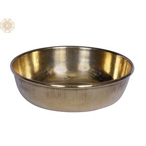 Petit bol traditionnel en laiton exotique d'Inde pour la cuisine et la salle à manger indiennes, ustensile élégant, modèle HLB539 - Product Image 2