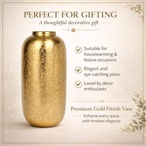 Golden Metal Flower <b>Vase</b> for Home Decor Decorative Flower <b>Vase</b> for Living Room Bedroom Resistant <b>Gold</b> Powder Coated Available - Product Image 5