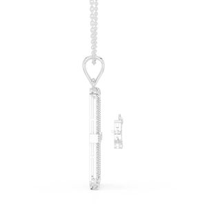 Collar con Colgante de Diamante Cultivado en Laboratorio en Oro Blanco de 10K, Motivo de Ancla de Lujo, Esmalte Azul Lapislázuli - Product Image 2