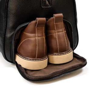 Unisex Genuine Leather <b>Duffel</b> <b>Bag</b> with Adjustable Strap Zipper Closure 30-40L Capacity Casual Gym Travel <b>Bag</b> - Product Image 6